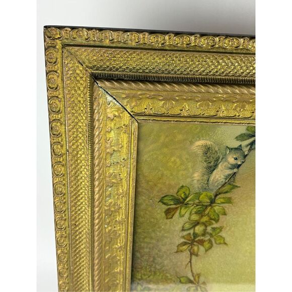 Vtg Annie Benson Muller An Unexpected Visitor Framed Print 27x23in Wall Hanging - Picture 6 of 8